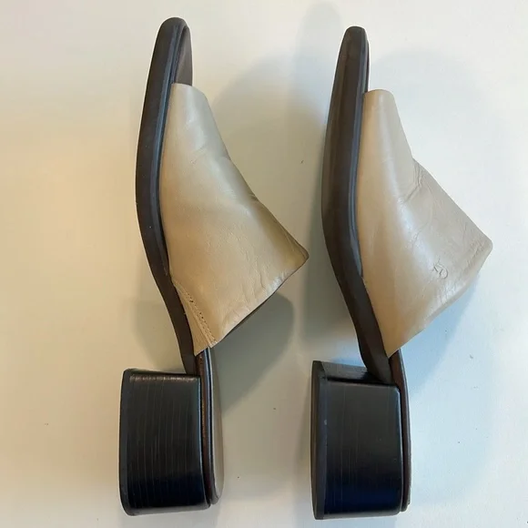 Eitenne Aigner - 8.5, beige/taupe slip ons heeled sandals - Picture 2 of 7